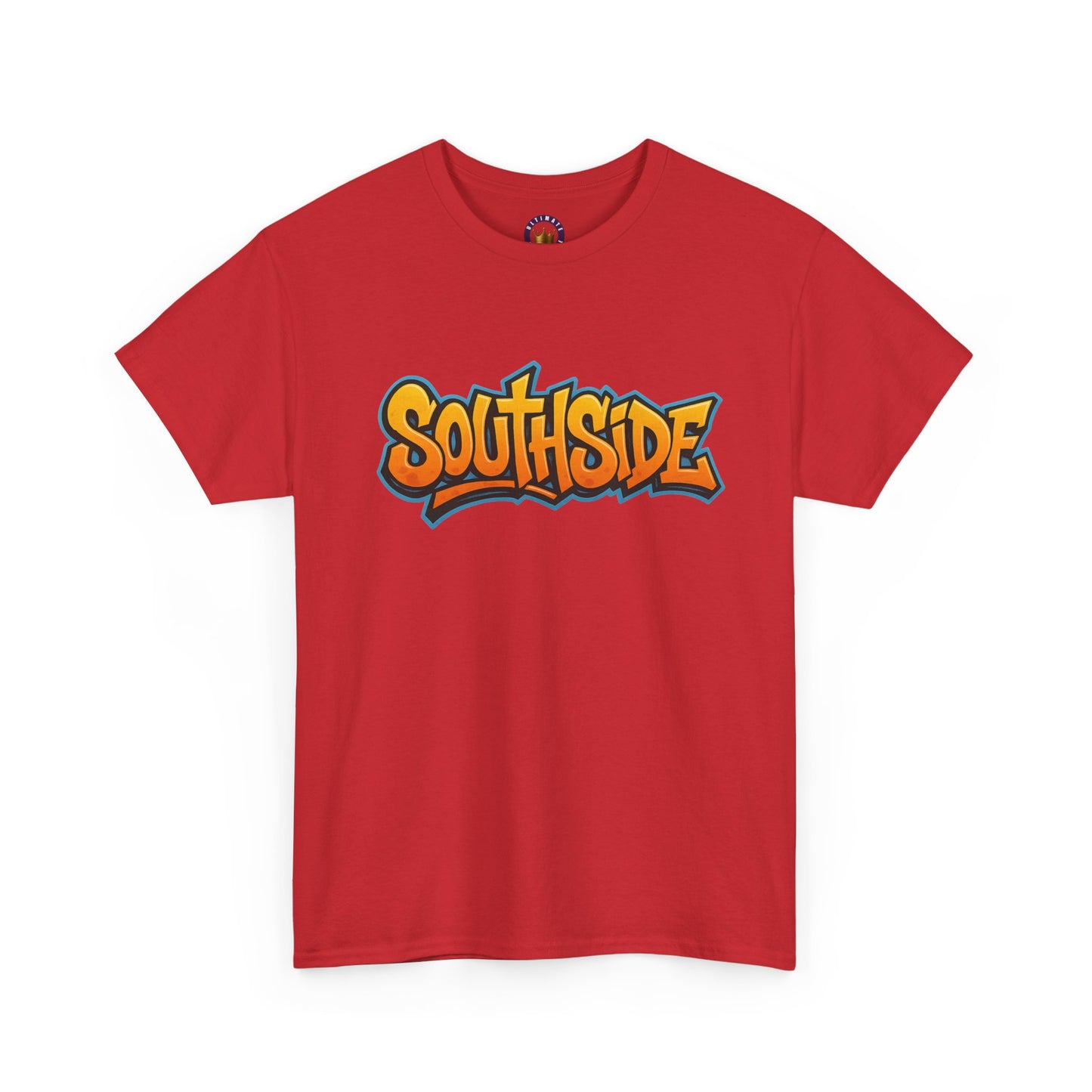 Southside Graffiti Tee — Urban Streetwear T-Shirt with Bold Orange Logo