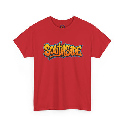 Southside Graffiti Tee — Urban Streetwear T-Shirt with Bold Orange Logo
