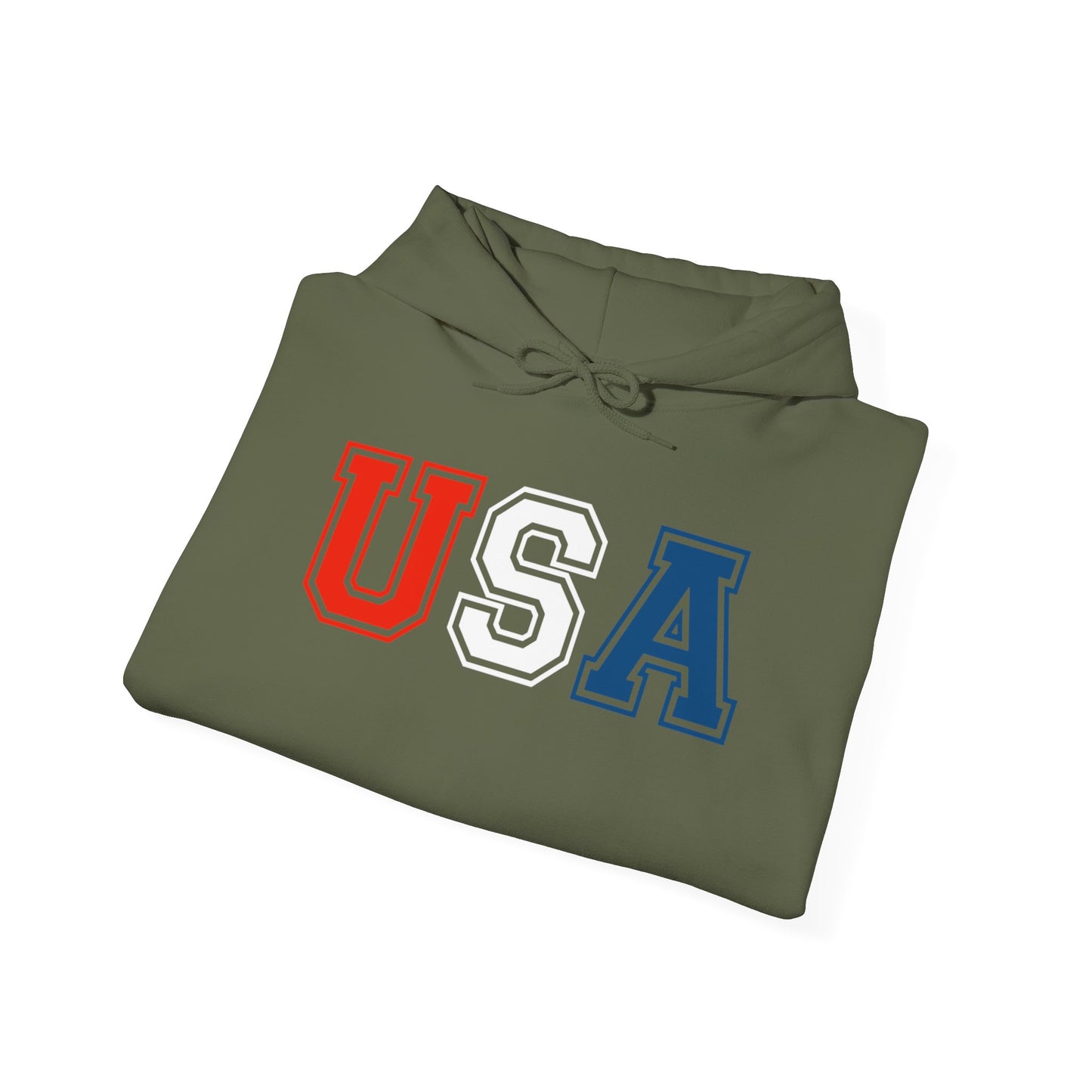 USA Hoodie, Unisex Sweatshirt for Independence Day, Patriotic Casual Wear, Gift for Veterans, Eco-Friendly Clothing
