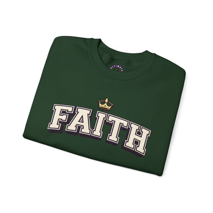 Faith Unisex Crewneck Sweatshirt | Classic Varsity Lettering Pullover