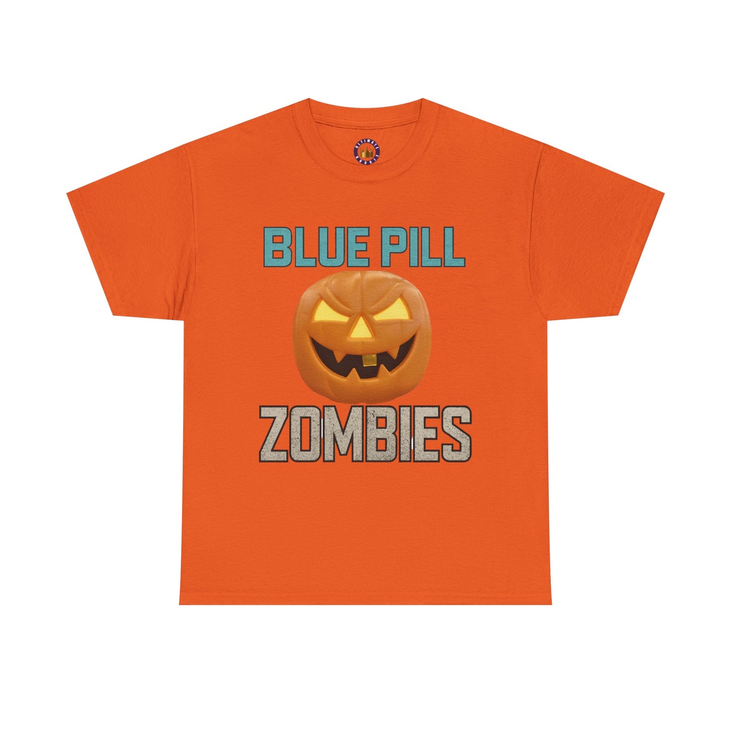 BLUE PILL ZOMBIES Tee | Halloween Zombie Tee, Funny Pumpkin Shirt, Unisex Heavy Cotton Tee, Party Apparel, Spooky Gift Idea, Fall Festivities