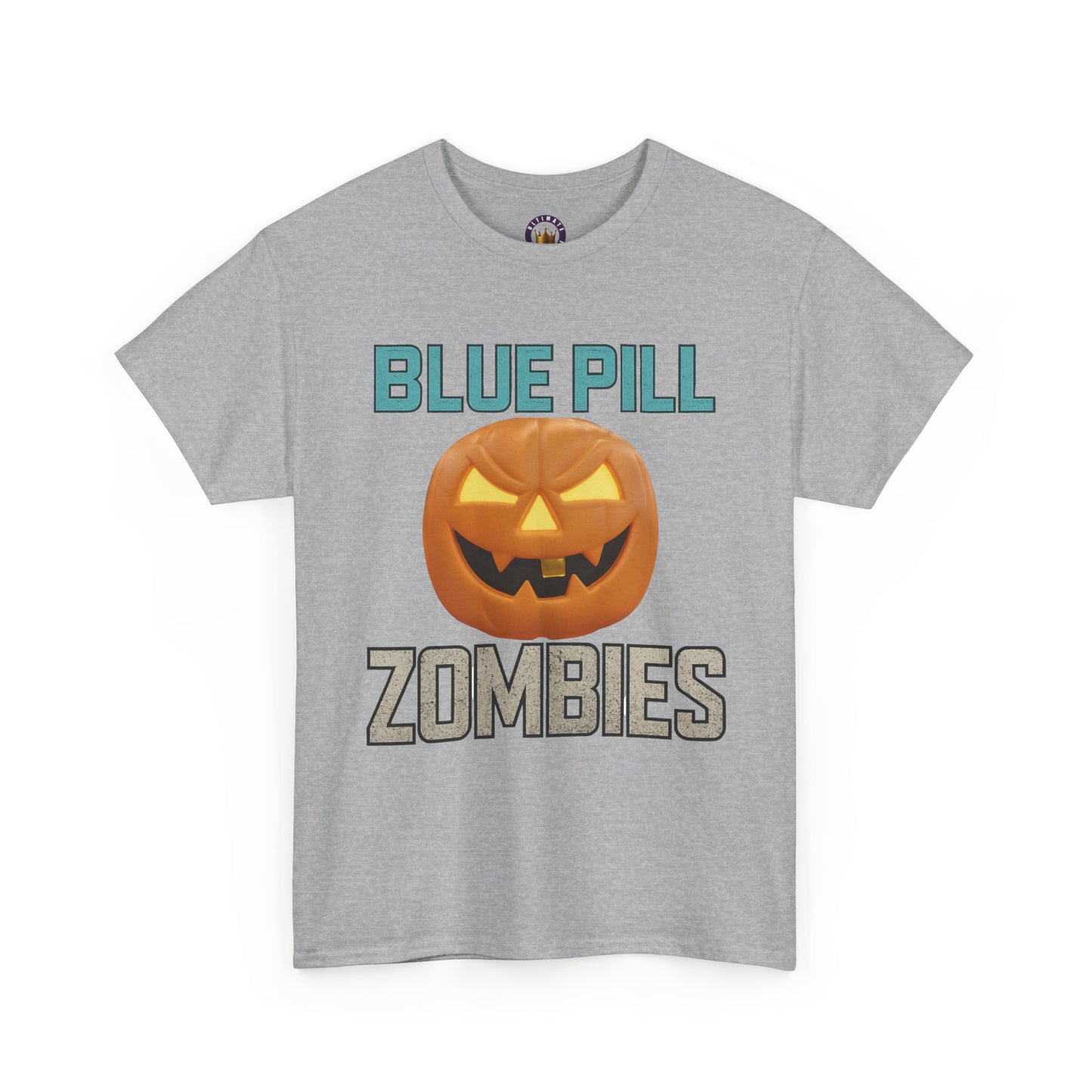 Blue Pill Zombies Tee | Halloween Zombie Tee, Funny Pumpkin Shirt, Unisex Heavy Cotton Tee, Party Apparel, Spooky Gift Idea, Fall Festivities