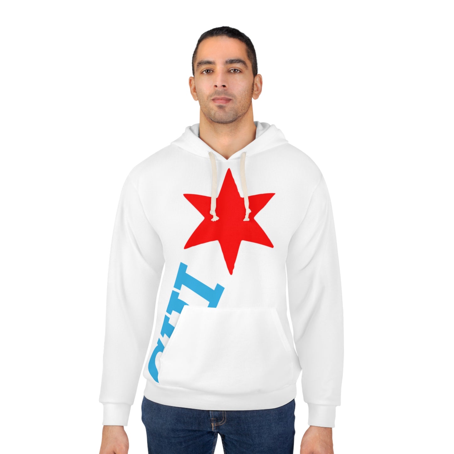 Chicago Star Graphic Hoodie – Red Star & Blue CHI Pullover