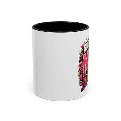 Greatest Mom Alive! -  BLACK Accent Coffee Mug — Floral Mother's Day Gift (11/15oz)