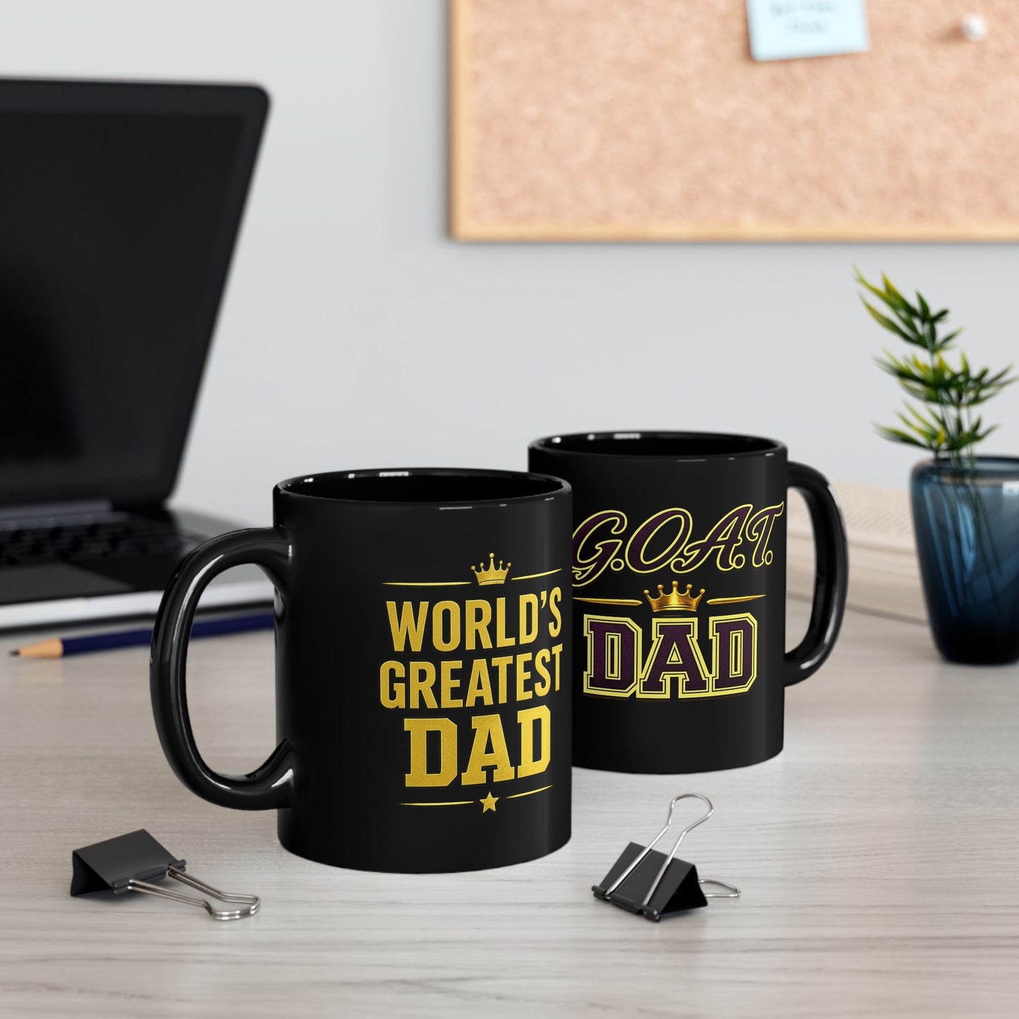 G.O.A.T. Dad Black Mug — World's Best Dad Coffee Cup (11oz/15oz)