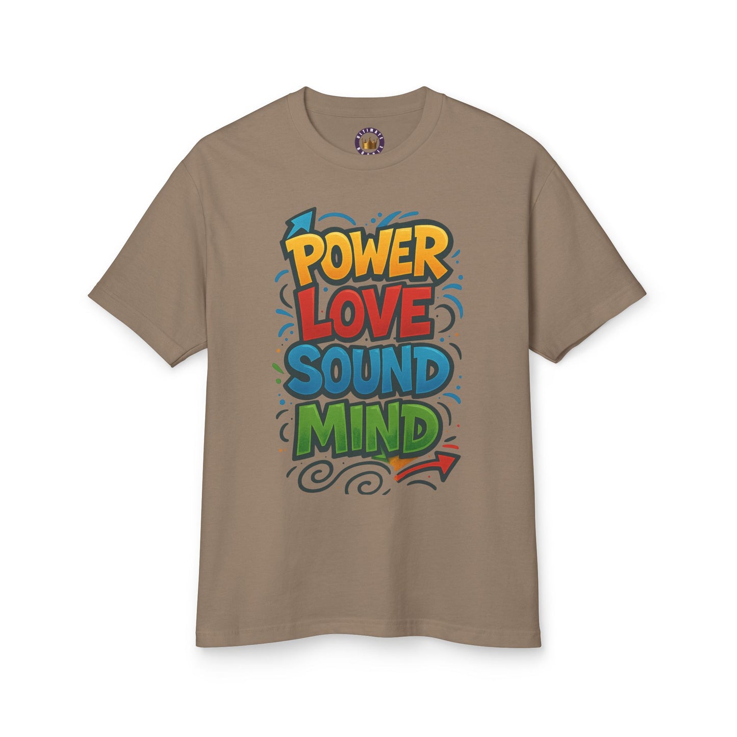 Power Love Sound Mind T-Shirt | Retro Colorful Graphic Tee