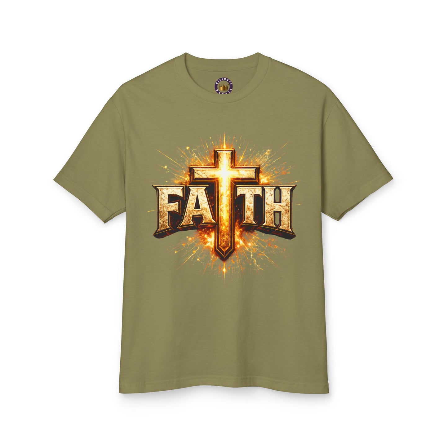 FAITH BREASTPLATE  | 100% COTTON HEAVYWEIGHT, DISTRESSED PRINT, FADED TONE TEE