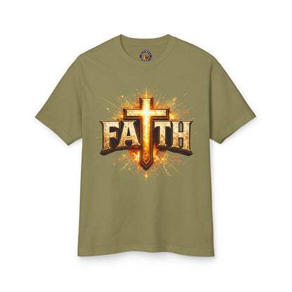 FAITH BREASTPLATE  | 100% COTTON HEAVYWEIGHT, DISTRESSED PRINT, FADED TONE TEE