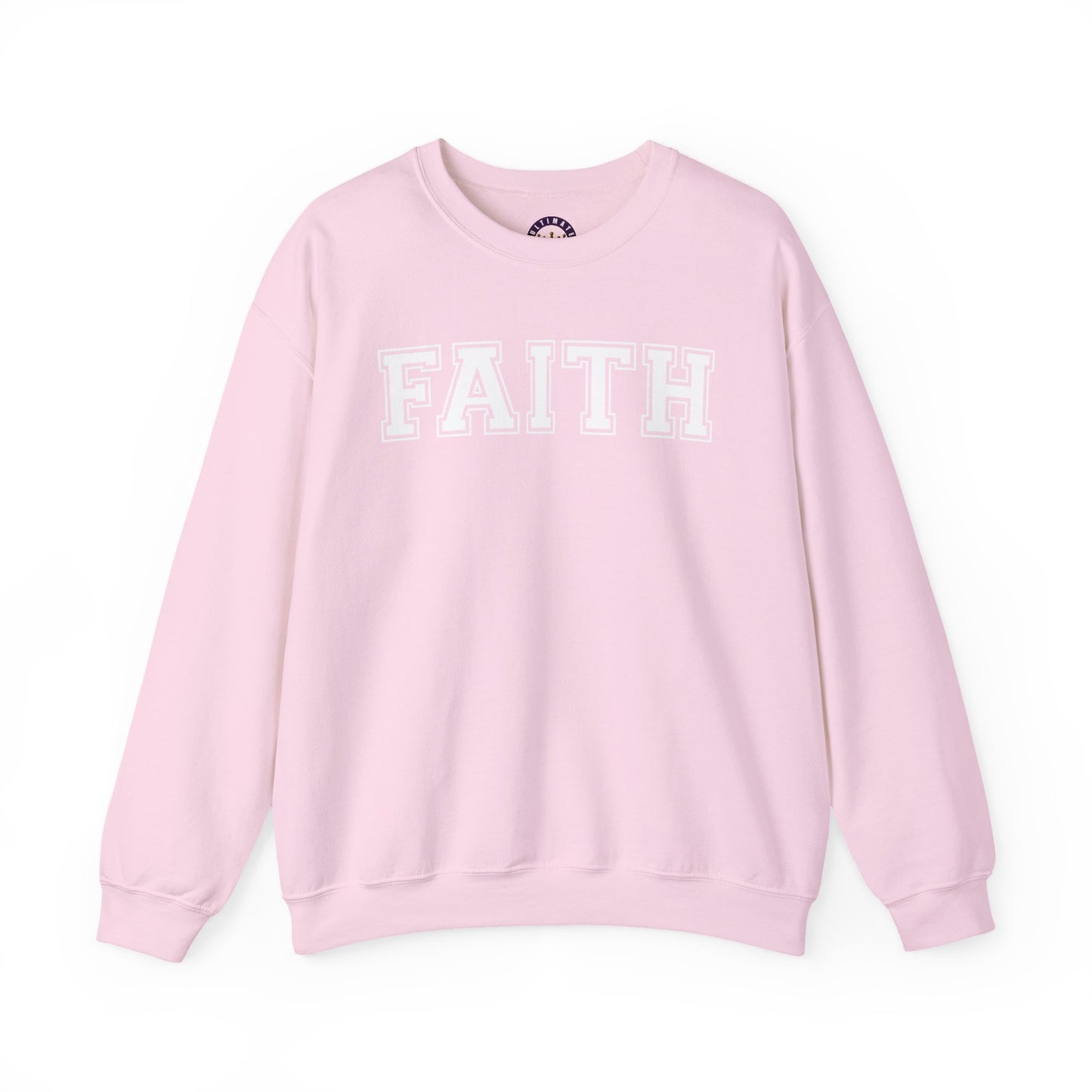 Faith Unisex Crewneck Sweatshirt | Classic Varsity Lettering Religious Pullover