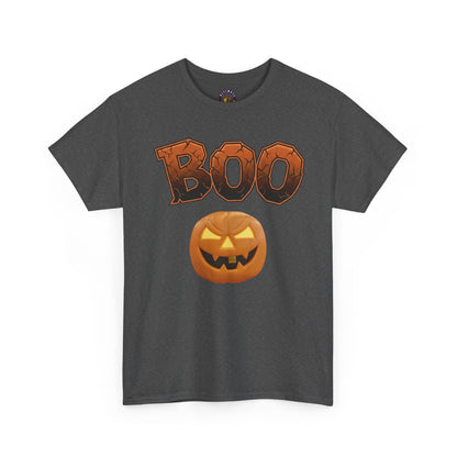 Halloween Boo T-Shirt | Spooky Season Heavy Cotton Tee, Cute Ghost Fall Apparel, Unisex Trick or Treat Top, Pumpkin Patch Outfit
