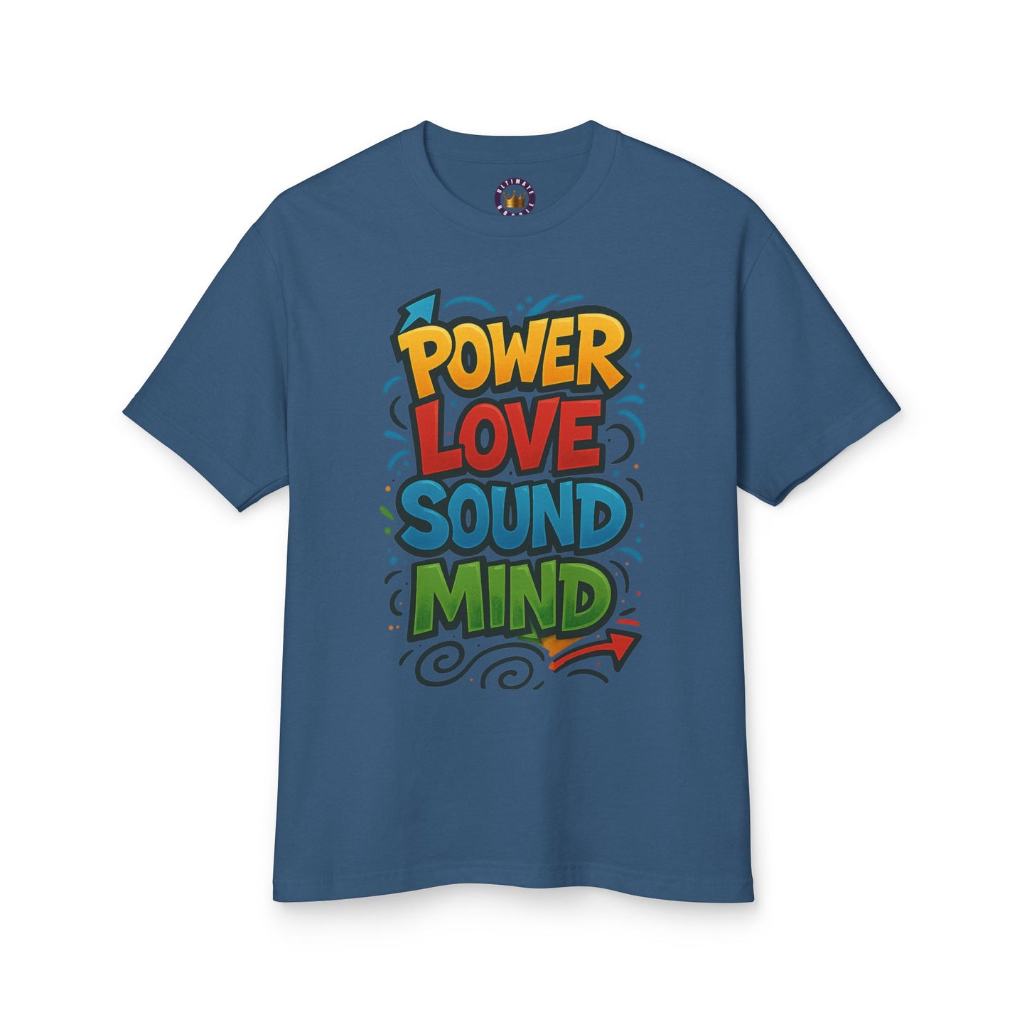 Power Love Sound Mind T-Shirt | Retro Colorful Graphic Tee