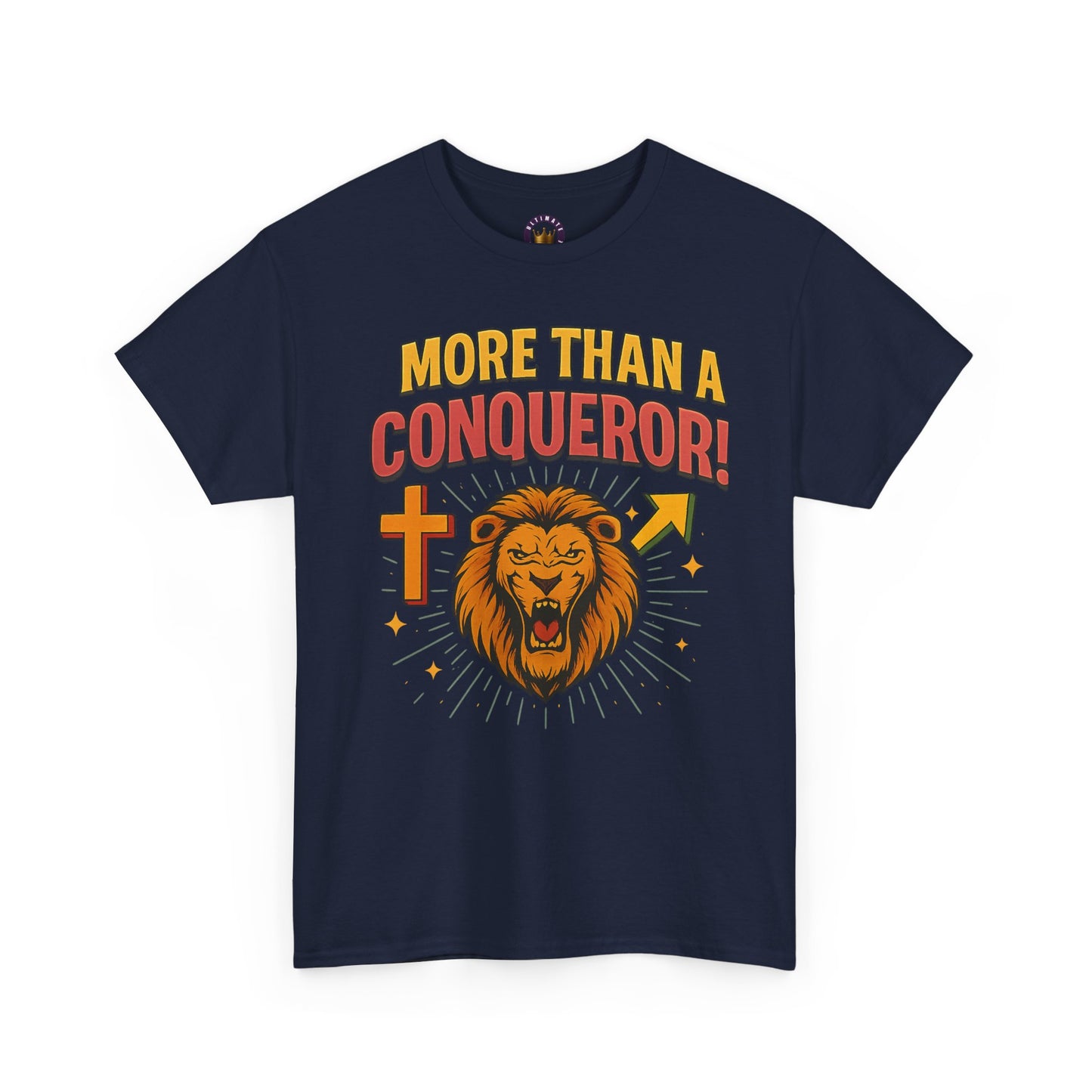More Than Conqueror Lion Tee | Unisex Cotton Shirt, Motivational Tee, Inspirational Apparel, Christian Gift, Lion Graphic T-Shirt