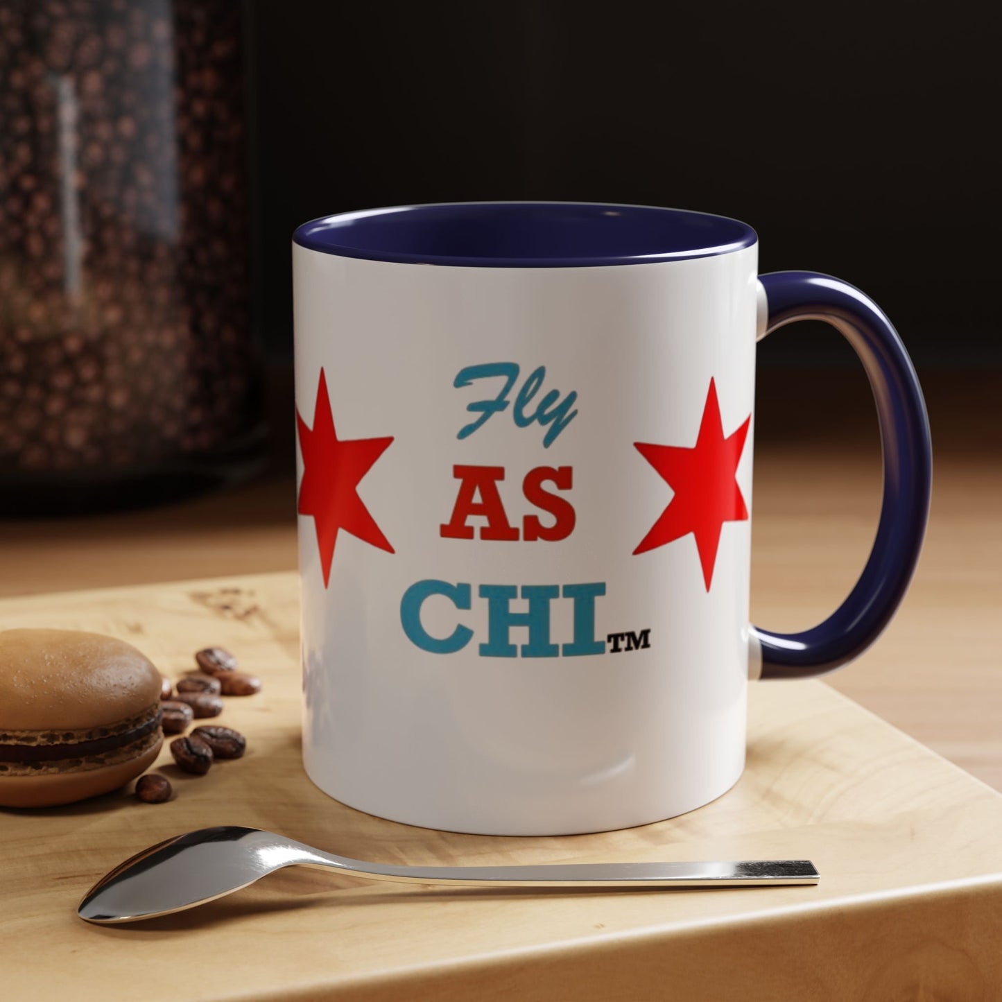 Fly As Chi Coffee Mug with Bold Typography, Perfect for Chicago Lovers, Unique Gift, Travel Mug, Fun Office Décor, Everyday Use