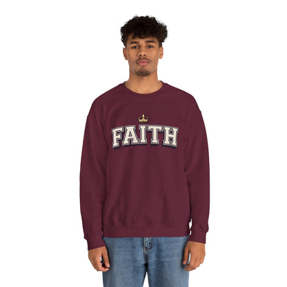 Faith Unisex Crewneck Sweatshirt | Classic Varsity Lettering Pullover