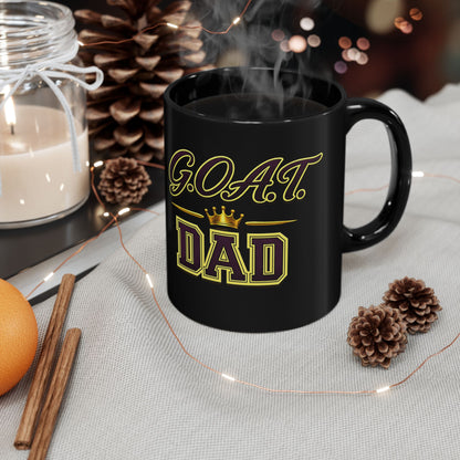 G.O.A.T. Dad Black Mug — World's Best Dad Coffee Cup (11oz/15oz)