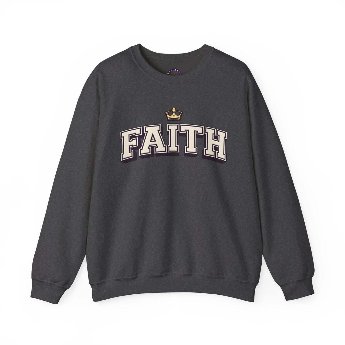 Faith Unisex Crewneck Sweatshirt | Classic Varsity Lettering Pullover
