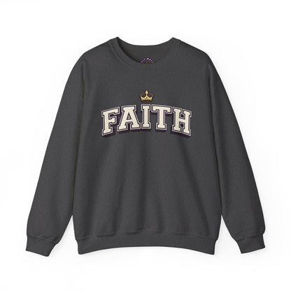Faith Unisex Crewneck Sweatshirt | Classic Varsity Lettering Pullover