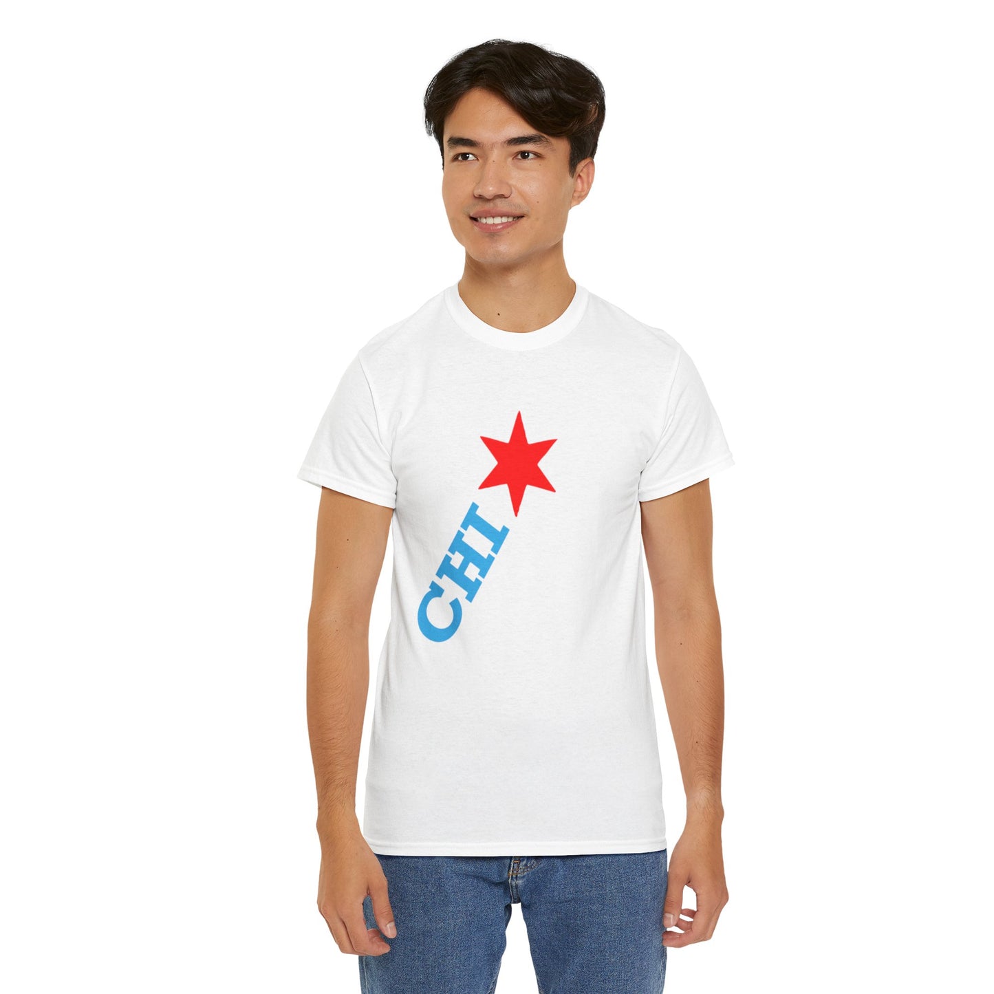 CHI Star T‑Shirt | Chicago  Diagonal Red Star & Tee