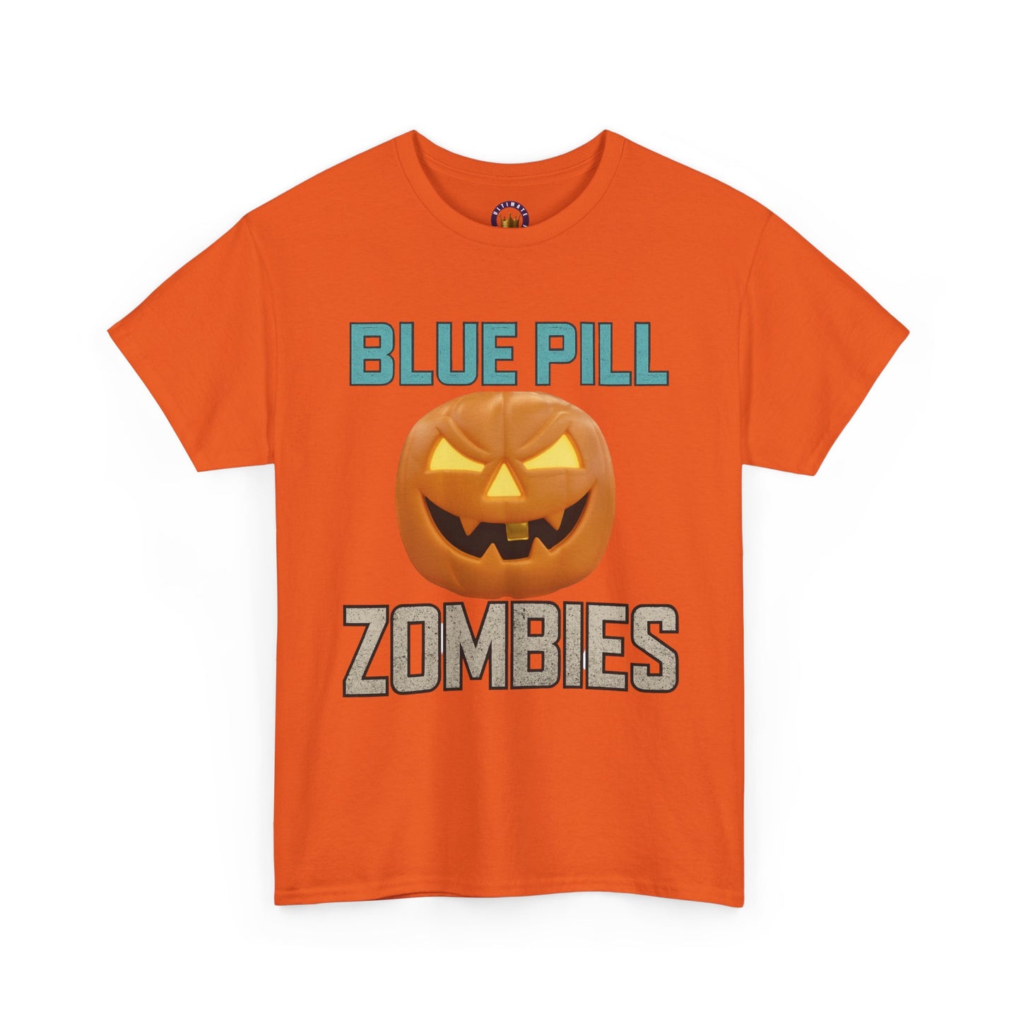 BLUE PILL ZOMBIES Tee | Halloween Zombie Tee, Funny Pumpkin Shirt, Unisex Heavy Cotton Tee, Party Apparel, Spooky Gift Idea, Fall Festivities