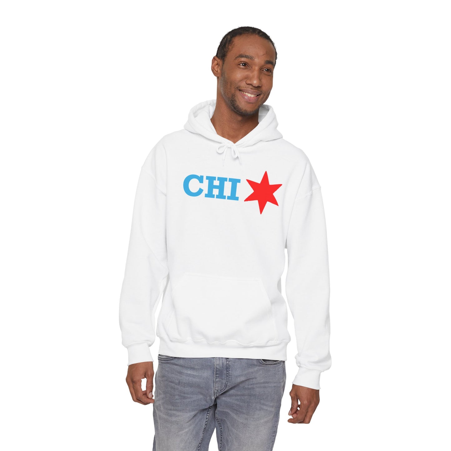 Chicago Star Hoodie, Cozy Hooded Sweatshirt, Unisex Sweatshirt for Everyday Wear, Ideal for Travel, Casual Style