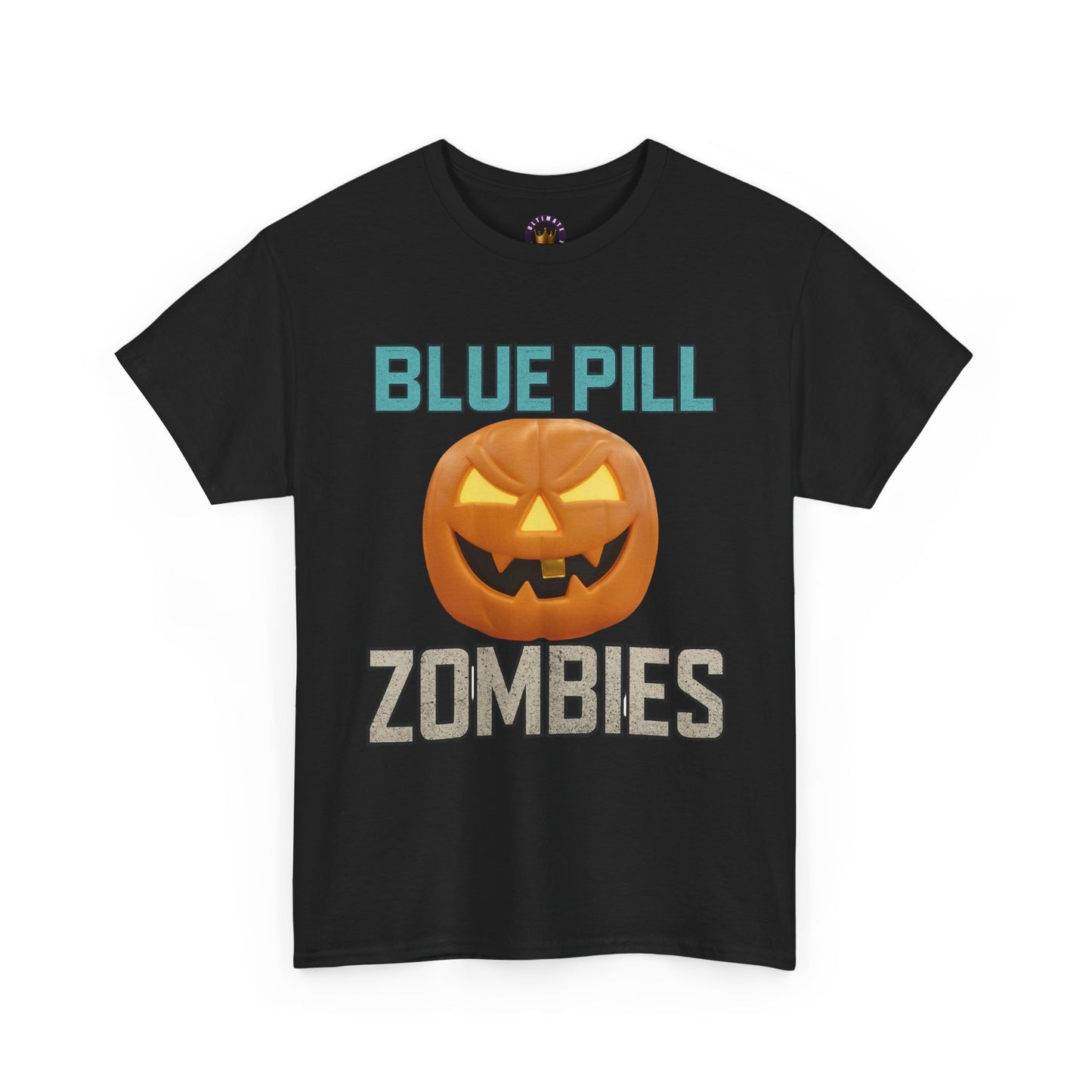 BLUE PILL ZOMBIES Tee | Halloween Zombie Tee, Funny Pumpkin Shirt, Unisex Heavy Cotton Tee, Party Apparel, Spooky Gift Idea, Fall Festivities