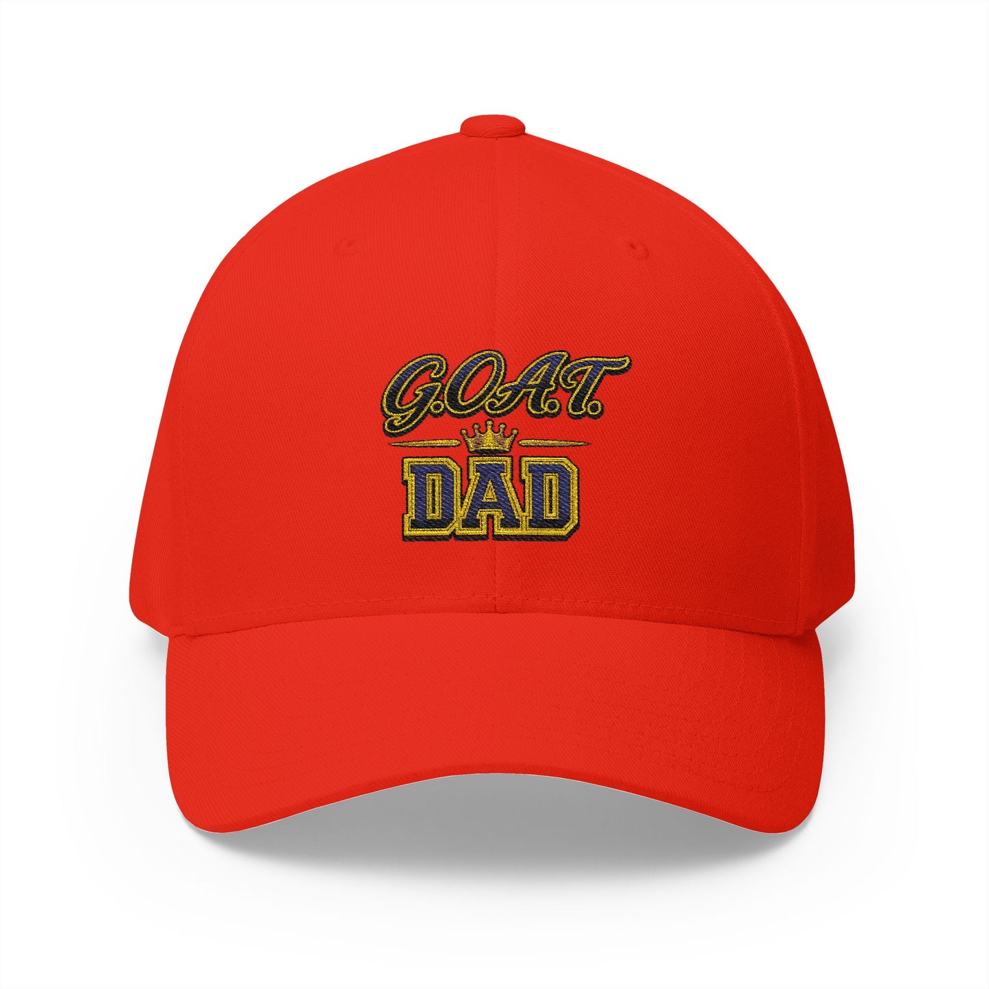 GOAT Dad Embroidered Baseball Cap — Crowned Best Dad Gift