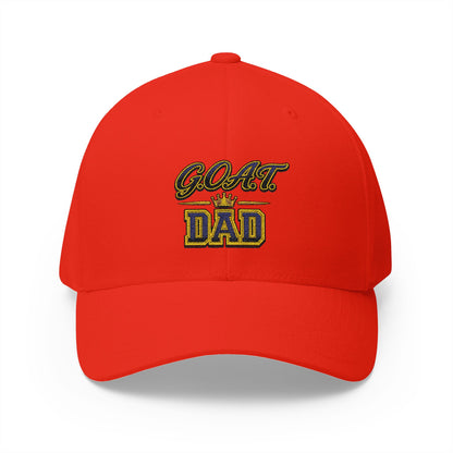 GOAT Dad Embroidered Baseball Cap — Crowned Best Dad Gift