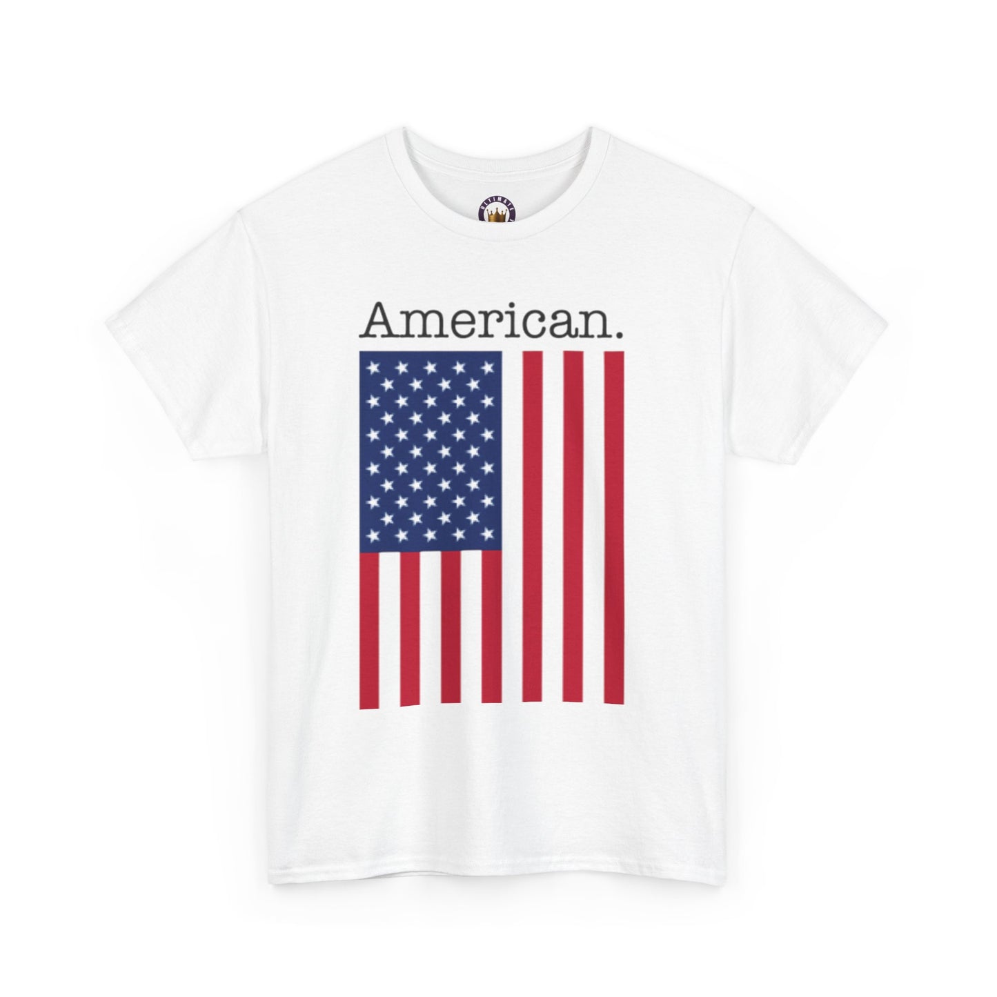 American. | Unisex Heavy Cotton Tee, Patriotic T-Shirt, Independence Day Apparel, Casual Wear, Gift for Veterans