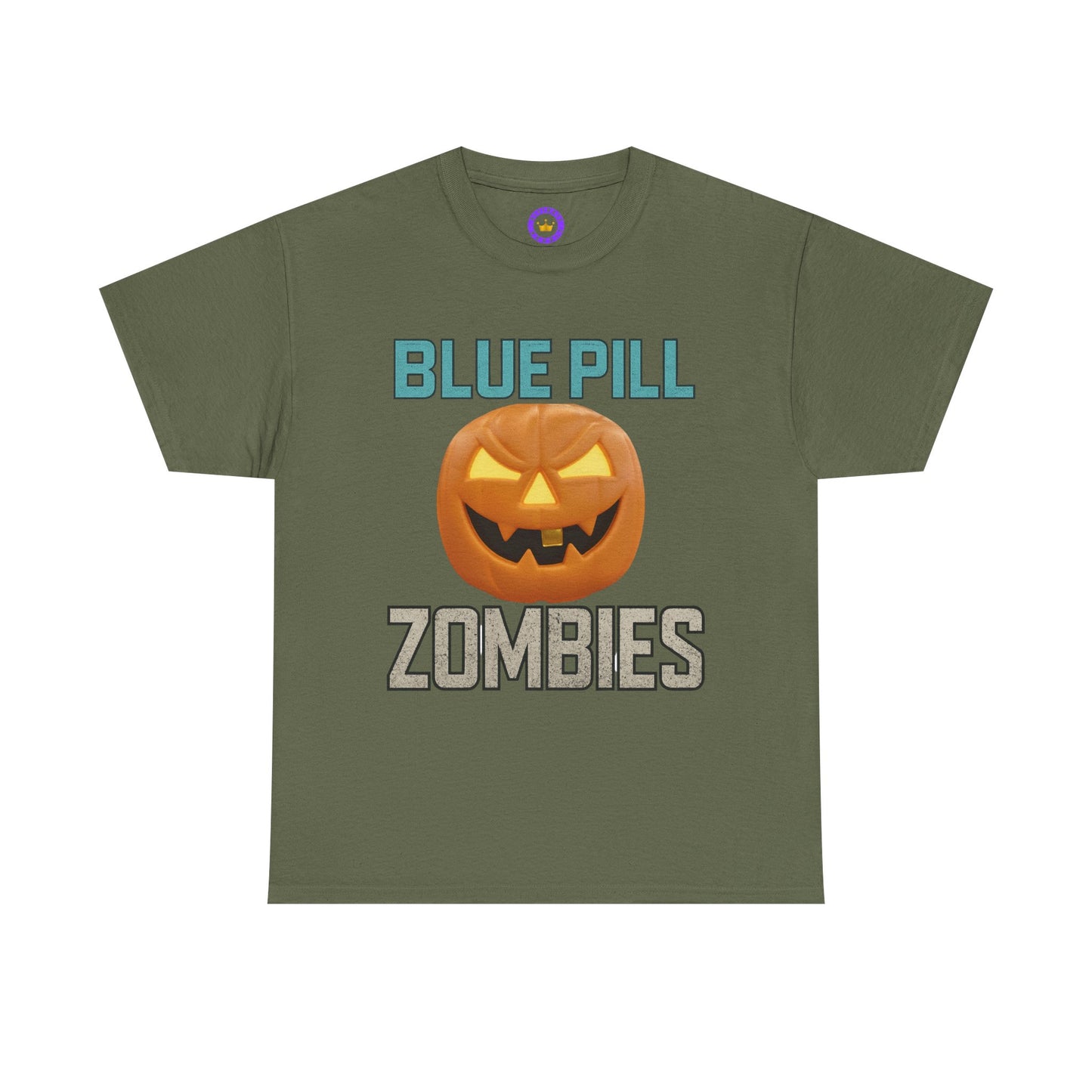 Blue Pill Zombies Tee | Halloween Zombie Tee, Funny Pumpkin Shirt, Unisex Heavy Cotton Tee, Party Apparel, Spooky Gift Idea, Fall Festivities