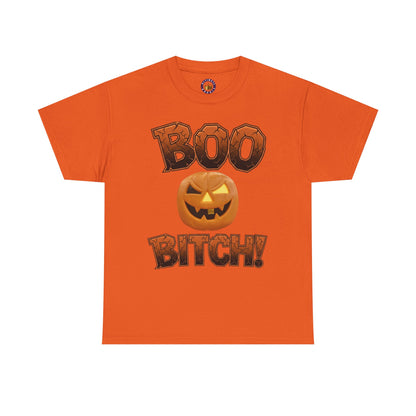 BOO BITCH! Halloween Ghost T-Shirt | Funny Spooky Season Tee | Adult Humor Sarcastic Graphic Shirt | Unisex Heavy Cotton Top