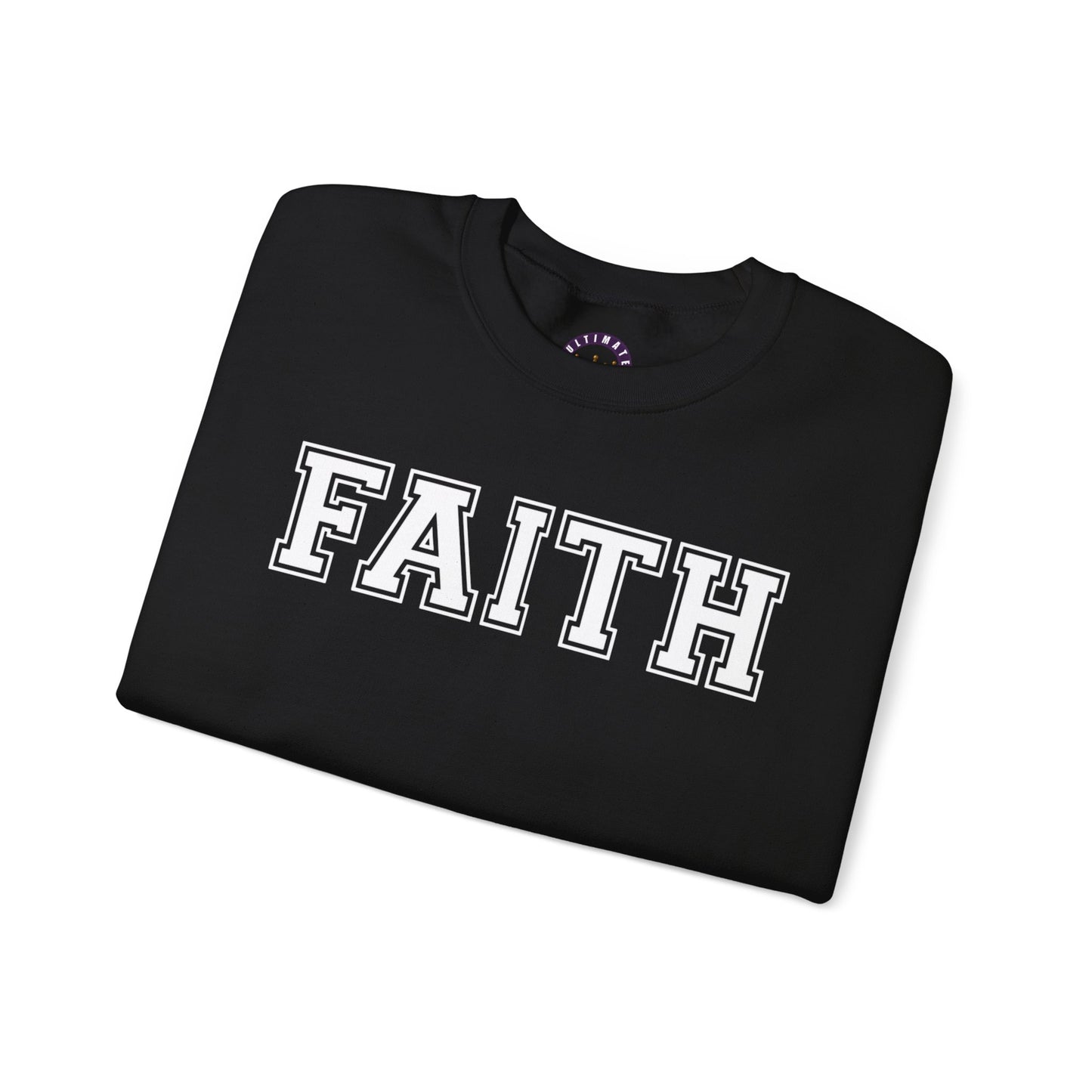Faith Unisex Crewneck Sweatshirt | Classic Varsity Lettering Religious Pullover