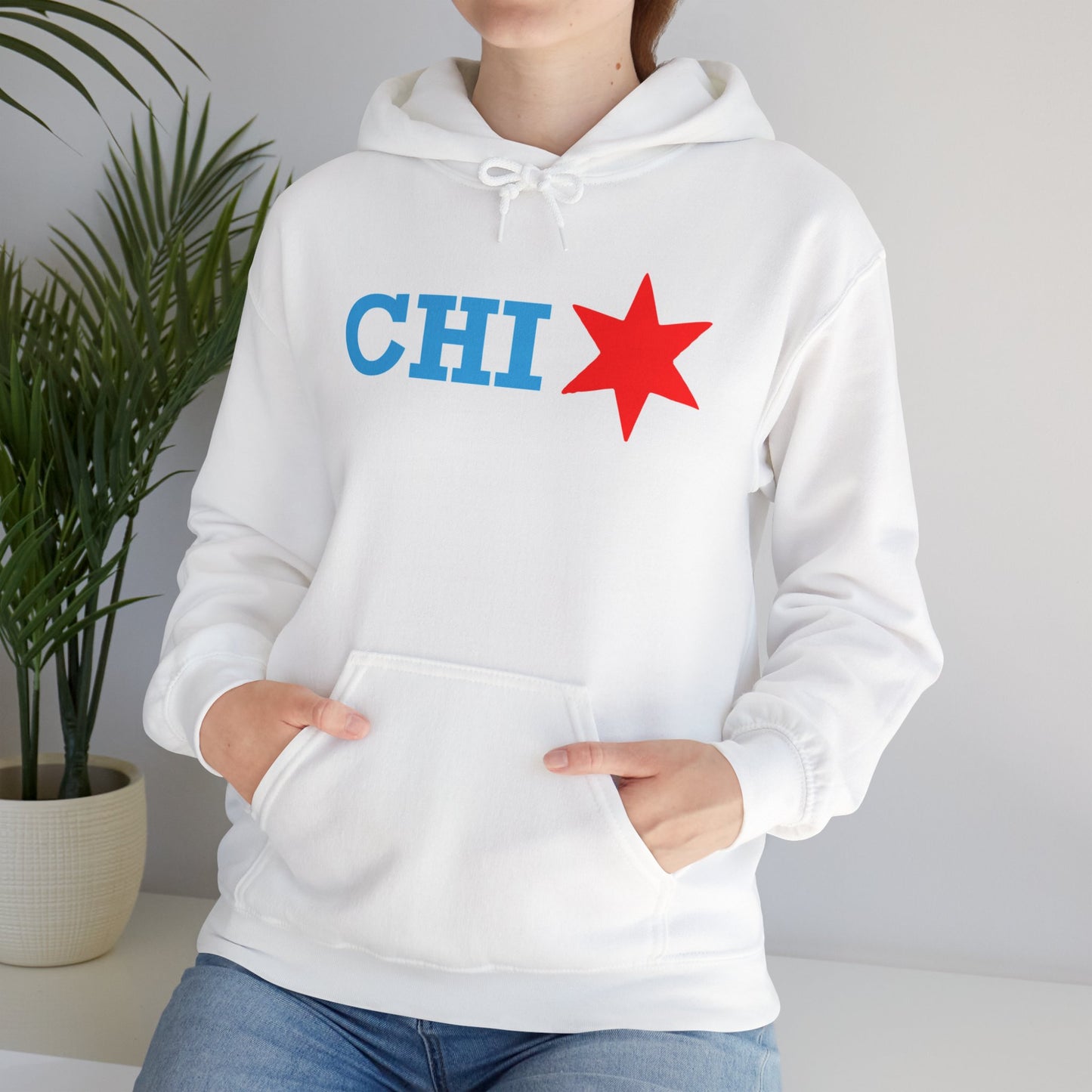 Chicago Star Hoodie, Cozy Hooded Sweatshirt, Unisex Sweatshirt for Everyday Wear, Ideal for Travel, Casual Style