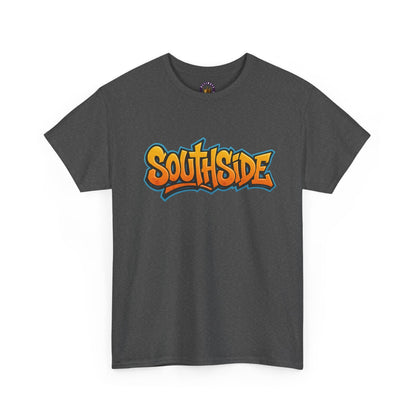Southside Graffiti Tee — Urban Streetwear T-Shirt with Bold Orange Logo