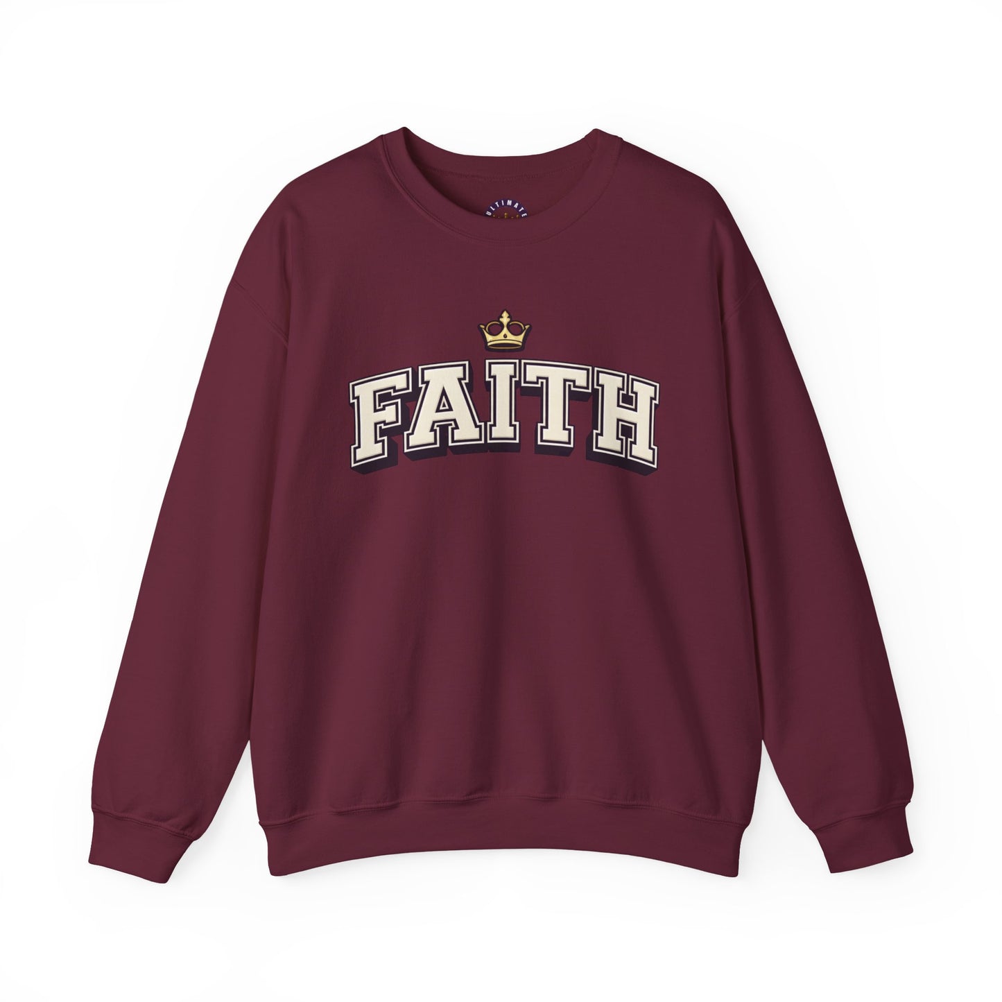 Faith Unisex Crewneck Sweatshirt | Classic Varsity Lettering Pullover