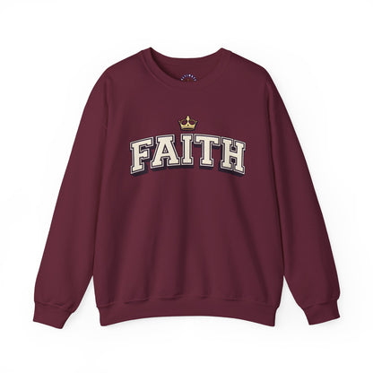 Faith Unisex Crewneck Sweatshirt | Classic Varsity Lettering Pullover