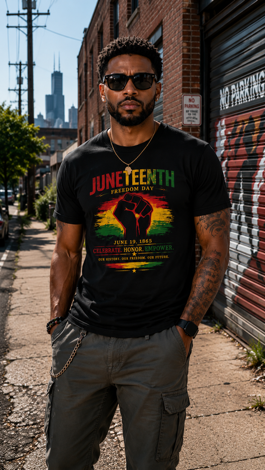 Juneteenth Freedom Day Tee — "Celebrate, Honor, Empowerment" Graphic T-Shirt